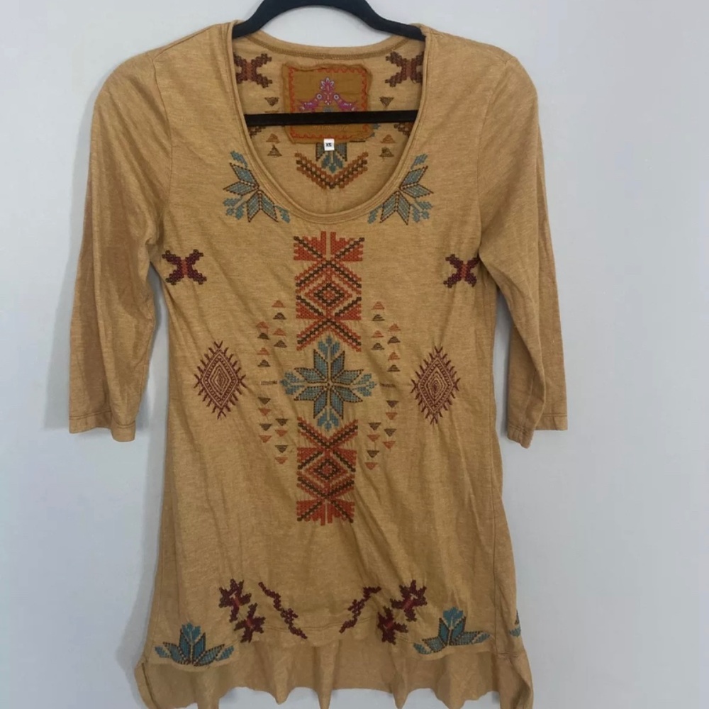 johnny was embroidered tunic, multicolor XS